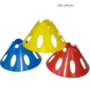 مانع هلالی دو کاره رنگ قرمز و زرد و آبی پک 10 عددی