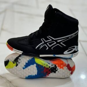 کفش کشتی زیره لاستیک طرح آسیکس مشکی