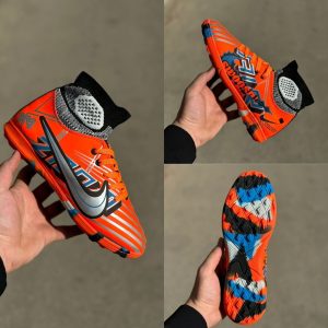 کفش استوک ریز جورابی طرح امباپه  - رنگ نارنجی