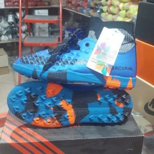 کفش استوک ریز جورابی طرح امباپه  - رنگ آبی